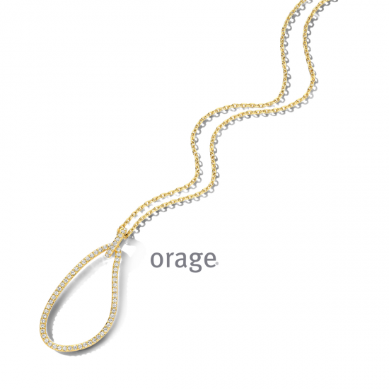 Orage - geel vergulde halsketting met zirconium - 39883