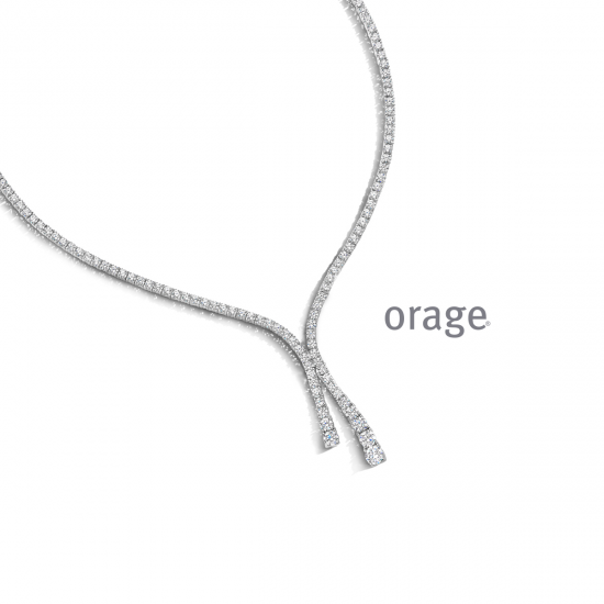 Orage - zilveren halsketting met zirconium - 39885