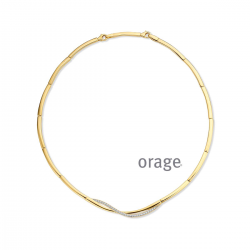 Orage - geel vergulde halsketting met zirconium - 39891
