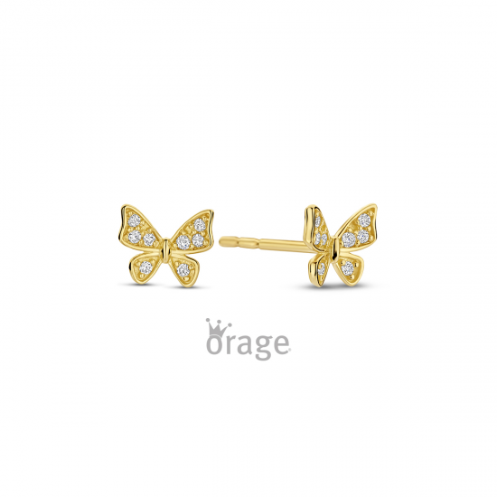 Orage - 9kt geelgouden kinderoorringen - vlinder - 39893
