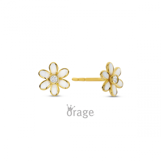 Orage - 9kt geelgouden kinderoorringen - bloem - 39894