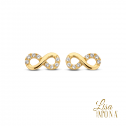 Lisa Mona - 14kt geelgouden oorringen - infinity - 39897