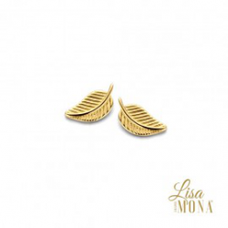 Lisa Mona - 14kt geelgouden oorringen - blaadjes - 39900