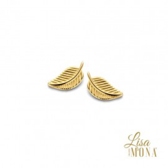 Lisa Mona - 14kt geelgouden oorringen - blaadjes - 39900