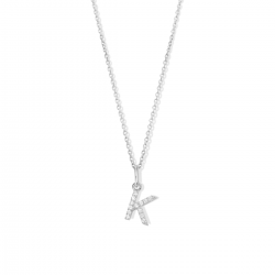 Naiomy zilveren halsketting met letter K - 39903
