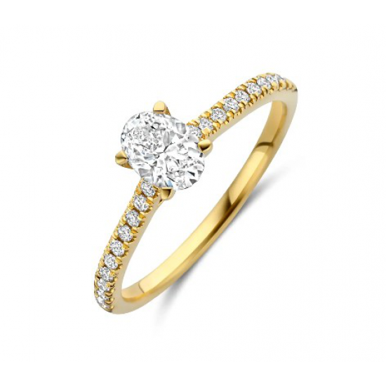 Flawless - 18kt gouden ring met labo diamant 0.66ct - 39918