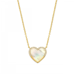 Naiomy zilveren halstketting met zirconium - hartje - 39941