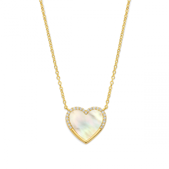 Naiomy zilveren halstketting met zirconium - hartje - 39941