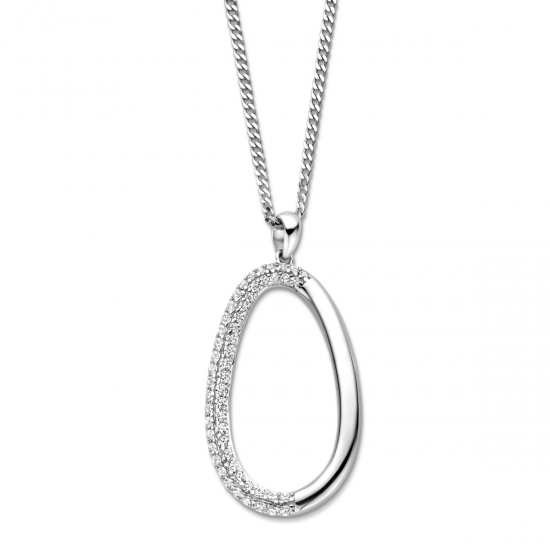 Naiomy zilveren halstketting met zirconium - 39944