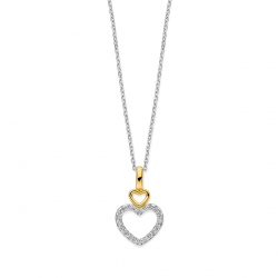 Naiomy zilveren halstketting met zirconium - hartje - 39946