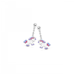 Naiomy zilveren kinderoorringen - eenhoorn - 39957