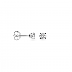 Facette - 14kt witgouden solitaire oorringen met labo diamant 0.50ct - 39971