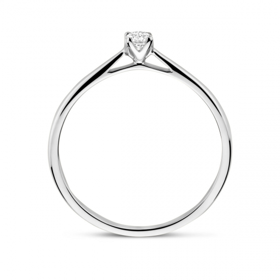 Facette - 14kt witgouden ring met labo diamant 0.10ct - 39973
