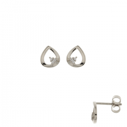 18kt witgouden oorringen met diamant 0.03ct - 39988