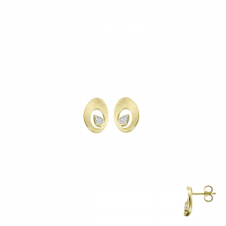 18kt gouden oorringen met diamant 0.03ct - 40007