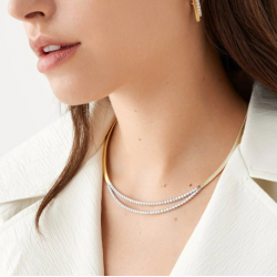 Marco Bicego Masai - 18kt bicolore gouden halsketting met diamant - 40061