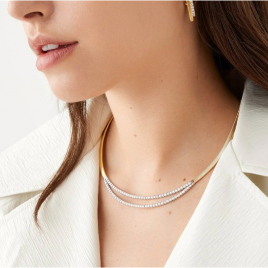 Marco Bicego Masai - 18kt bicolore gouden halsketting met diamant - 40061