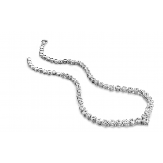 Silver Rose - zilveren halsketting met zirconium - 40067