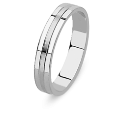 DUO - 18kt witgouden trouwring - 40104