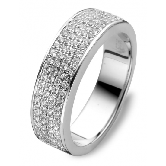 Silver Rose - zilveren oorringen met zirconium - 40123