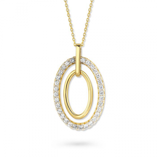 Silver Rose - zilveren halsketting met zirconium - 40256