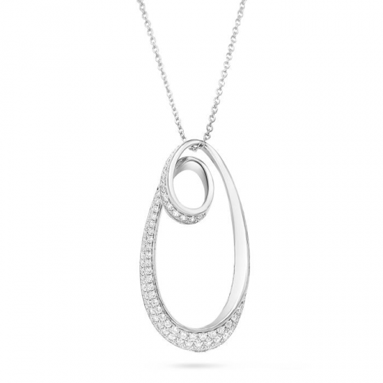 Silver Rose - zilveren halsketting met zirconium - 40257