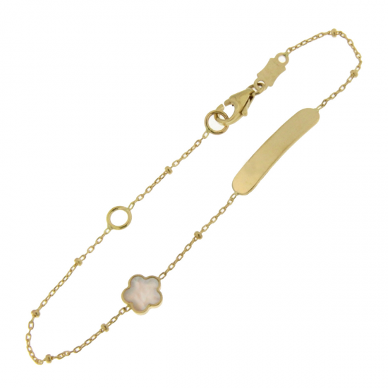 18kt gouden armband met graveerplaat - 40275