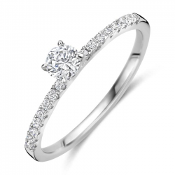Silver Rose - zilveren ring met zirconium - 40281
