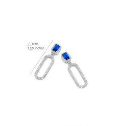 Silver Rose - zilveren oorringen met zirconium - 40285