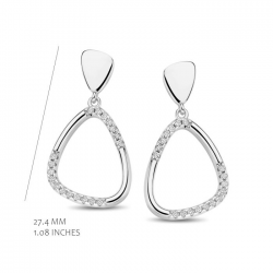 Silver Rose - zilveren oorringen met zirconium - 40286