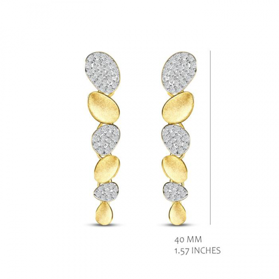 Silver Rose - zilveren oorringen met zirconium - 40287