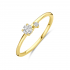 14kt gouden ring met labo diamant 0.20ct - 40303