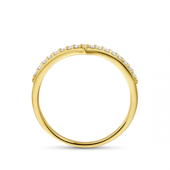14kt gouden ring met labo diamant 0.17ct - 40304