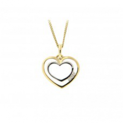 18kt gouden hanger met diamant 0.02ct - hartje - 40329