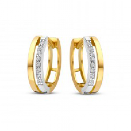 18kt gouden oorringen met zirconium - 40330