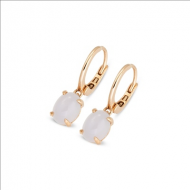 Ponte Vecchio - 18kt rose gouden oorringen met diamant en maansteen - 40376