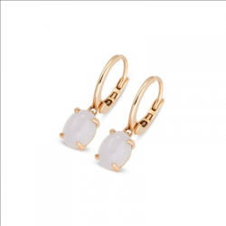 Ponte Vecchio - 18kt rose gouden oorringen met diamant en maansteen - 40376