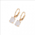 Ponte Vecchio - 18kt rose gouden oorringen met diamant en maansteen - 40376