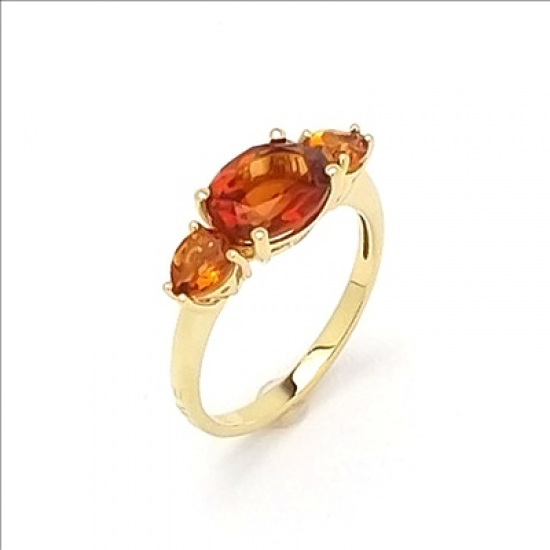 Ponte Vecchio - 18kt gouden ring met peridoot & citrien - 40380