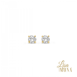 Lisa Mona - 14kt gouden oorringen met zirconium - 40382
