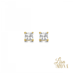 Lisa Mona - 14kt gouden oorringen met zirconium - 40383