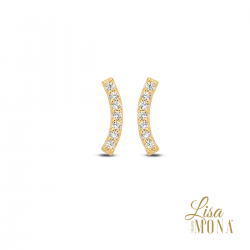 Lisa Mona - 14kt gouden oorringen met zirconium - 40384