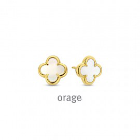 Orage - geel vergulde oorringen met zirconium - 40387