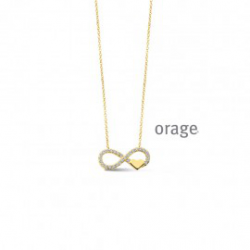 Orage - geel vergulde halsketting met zirconium - 40395