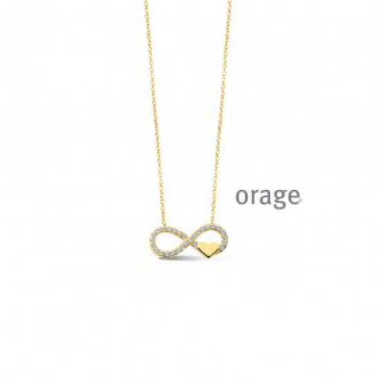 Orage - geel vergulde halsketting met zirconium - 40395