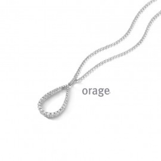 Orage - zilveren halsketting met zirconium - 40396