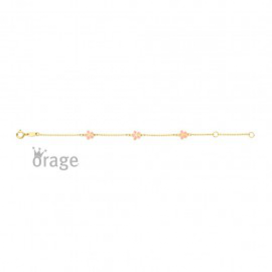 Orage - 9kt geelgouden armband - bloem - 40398