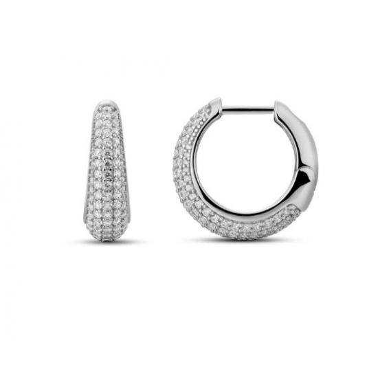 Zilveren oorringen met zirconium - 40456
