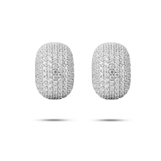 Zilveren oorringen met zirconium - 40460
