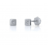 18kt witgouden oorringen met diamant en schroefdraad - 40466
